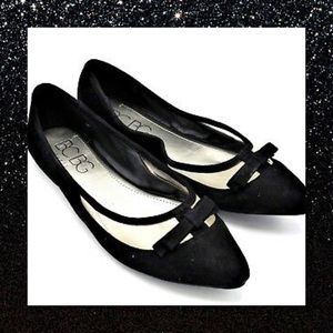 JUST IN🆕NIB BCBG Black Suede Flats MSRP $79